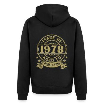 Vintage 1978 Birthday 1978 Retro Gift - Unisex Premium Organic Zip Hoodie - black - Back - Nico (187cm)