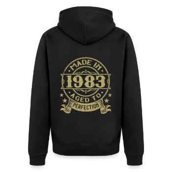 Vintage 1983 Anniversaire 1983 Cadeau 1983 Rétro - Veste à capuche bio Premium Unisexe - noir - Dos - Nico (187cm)