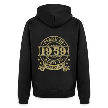 Vintage 1959 Anniversaire 1959 Cadeau 1959 Rétro - Veste à capuche bio Premium Unisexe - noir - Dos - Nico (187cm)