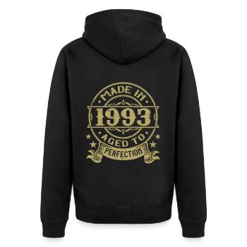 Vintage 1993 Birthday 1993 Retro Gift - Unisex Premium Organic Zip Hoodie - black - Back - Nico (187cm)