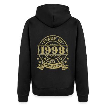 Vintage 1998 Birthday 1998 Retro Gift - Unisex Premium Organic Zip Hoodie - black - Back - Nico (187cm)