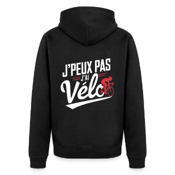 J'peux Pas, J'ai Vélo - Veste à capuche bio Premium Unisexe - noir - Dos - Nico (187cm)