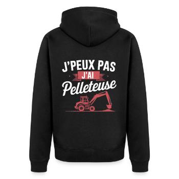 j'peux pas j'ai pelleteuse - Veste à capuche bio Premium Unisexe - noir - Dos - Nico (187cm)