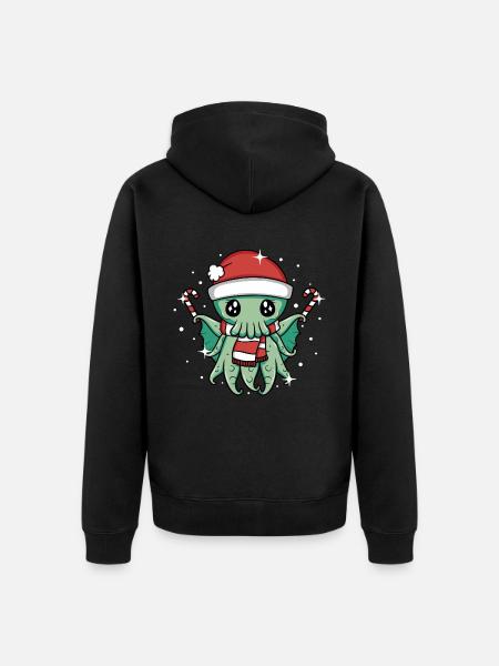 Christmas Cthulhu - Unisex Premium Organic Zip Hoodie - black