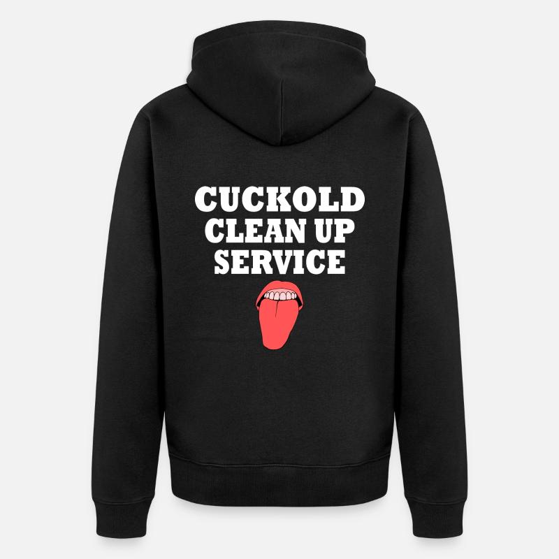 Cuckold cleanup service - Veste à capuche bio Premium Unisexe - noir
