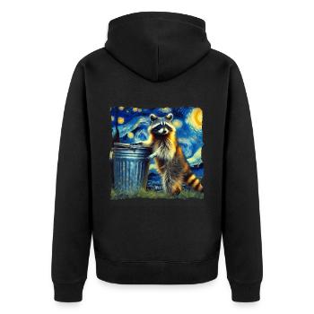 raton laveur Nuit étoilée - Veste à capuche bio Premium Unisexe - noir - Dos - Nico (187cm)