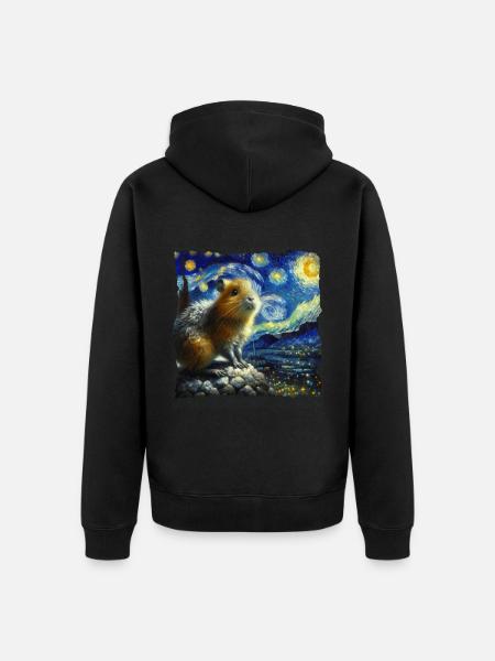 Aguti Starry Night - Unisex Premium Organic Zip Hoodie - black