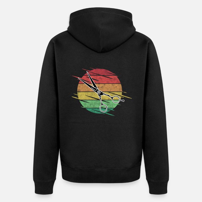 Coiffeur ciseaux - Veste à capuche bio Premium Unisexe - noir