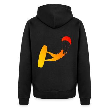 Women Kite Kite Kitesurfer Kitesurfing Men - Unisex Premium Organic Zip Hoodie - black - Back - Nico (187cm)