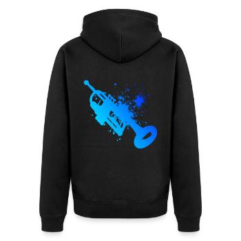 Trompeter Trumpet Player Trompete Trompeten Spiele - Unisex Premium Bio Zip Hoodie - Schwarz - Hinten - Nico (187cm)