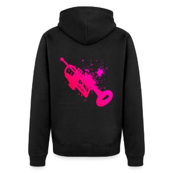 Trompette féminine - Veste à capuche bio Premium Unisexe - noir - Dos - Nico (187cm)