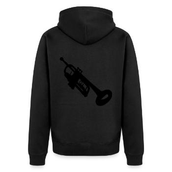 Women's Trumpets Player Trumpet Trumpet Player - Unisex Premium Organic Zip Hoodie - black - Back - Nico (187cm)