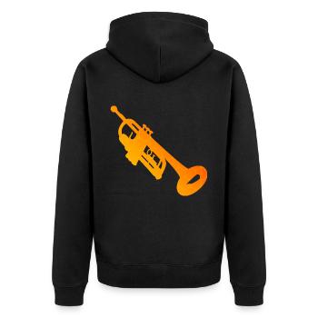 Herren Trompetenspielen Trompeter Trompetenspieler - Unisex Premium Bio Zip Hoodie - Schwarz - Hinten - Nico (187cm)