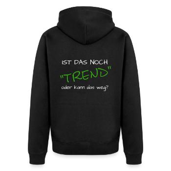 Lustiger Spruch Sport Trend - Unisex Premium Bio Zip Hoodie - Schwarz - Hinten - Nico (187cm)