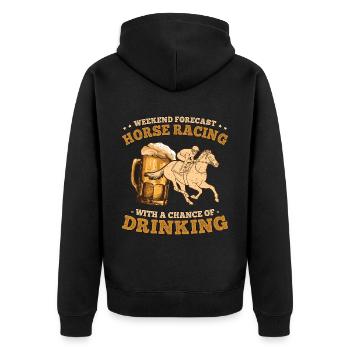 Chevaux et bière Équitation Amateurs de chevaux - Veste à capuche bio Premium Unisexe - noir - Dos - Nico (187cm)