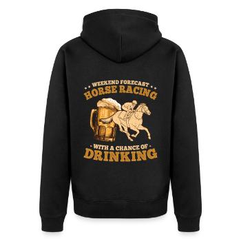 Chevaux et bière Équitation Amateurs de chevaux - Veste à capuche bio Premium Unisexe - noir - Dos - Nico (187cm)