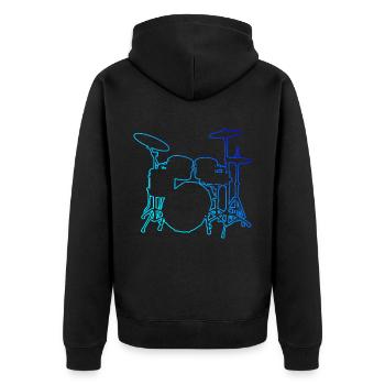 Drum Kit Men's Percussionist Drums - Unisex Premium Organic Zip Hoodie - black - Back - Nico (187cm)