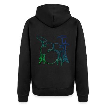 Women's Percussionist Men's Drummer Drumming - Unisex Premium Organic Zip Hoodie - black - Back - Nico (187cm)