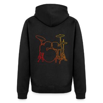 Percussionist Drummer Drum Kit Drummer - Unisex Premium Organic Zip Hoodie - black - Back - Nico (187cm)