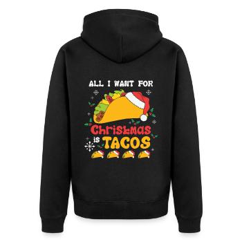 All I Want For Christmas Is Tacos - Unisex Premium Bio Zip Hoodie - Schwarz - Hinten - Nico (187cm)