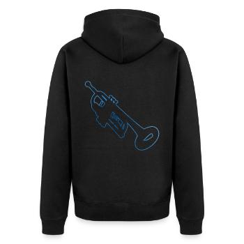 Trompeter Jazz Trompeter Herren Damen Trompete - Unisex Premium Bio Zip Hoodie - Schwarz - Hinten - Nico (187cm)