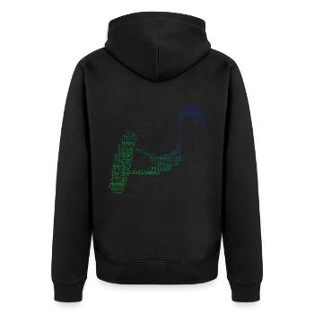 Kiting Kitesurfer Men Kite Women Kitesurfing - Unisex Premium Organic Zip Hoodie - black - Back - Nico (187cm)