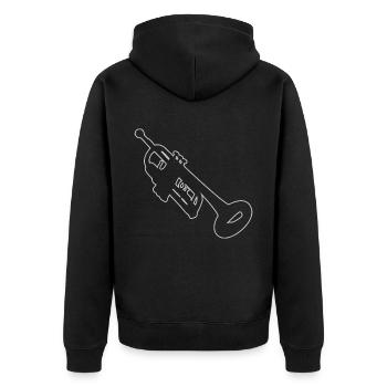 Trompetenspieler Trumpet Player Trompete - Unisex Premium Organic Zip Hoodie - black - Back - Nico (187cm)