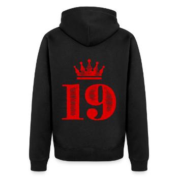 19 Couronne numérique - Veste à capuche bio Premium Unisexe - noir - Dos - Nico (187cm)