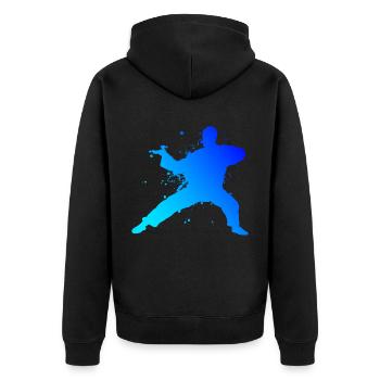 Wushu Hommes Kungfu Kung Fu Arts Martiaux Femmes - Veste à capuche bio Premium Unisexe - noir - Dos - Nico (187cm)