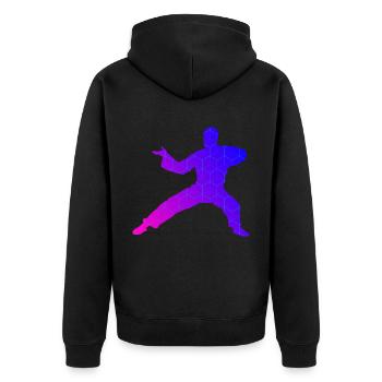 Kung Fu Femmes Arts Martiaux Hommes Kungfu Wushu - Veste à capuche bio Premium Unisexe - noir - Dos - Nico (187cm)