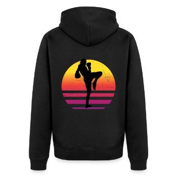 Women Thai Boxer Thai Boxing Thai Boxing Muay Thai - Unisex Premium Organic Zip Hoodie - black - Back - Nico (187cm)