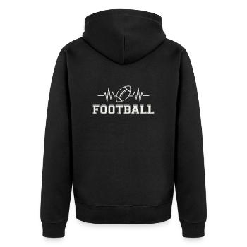 ECG Pulse Heart Line Football US Sports Cadeau - Veste à capuche bio Premium Unisexe - noir - Dos - Nico (187cm)