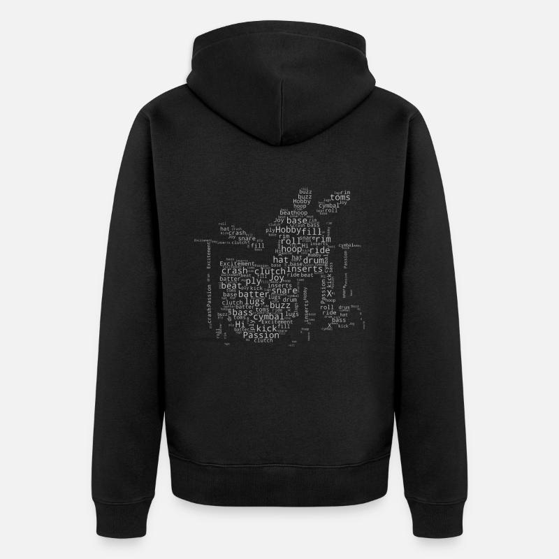 Percussionniste Batteur Hommes - Veste à capuche bio Premium Unisexe - noir