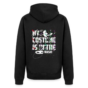 Mes costumes sont dans la lessive - Veste à capuche bio Premium Unisexe - noir - Dos - Nico (187cm)