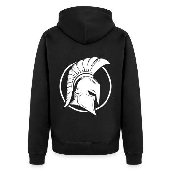 Spartan Helmet Warrior Sparta - Unisex Premium Organic Zip Hoodie - black - Back - Nico (187cm)