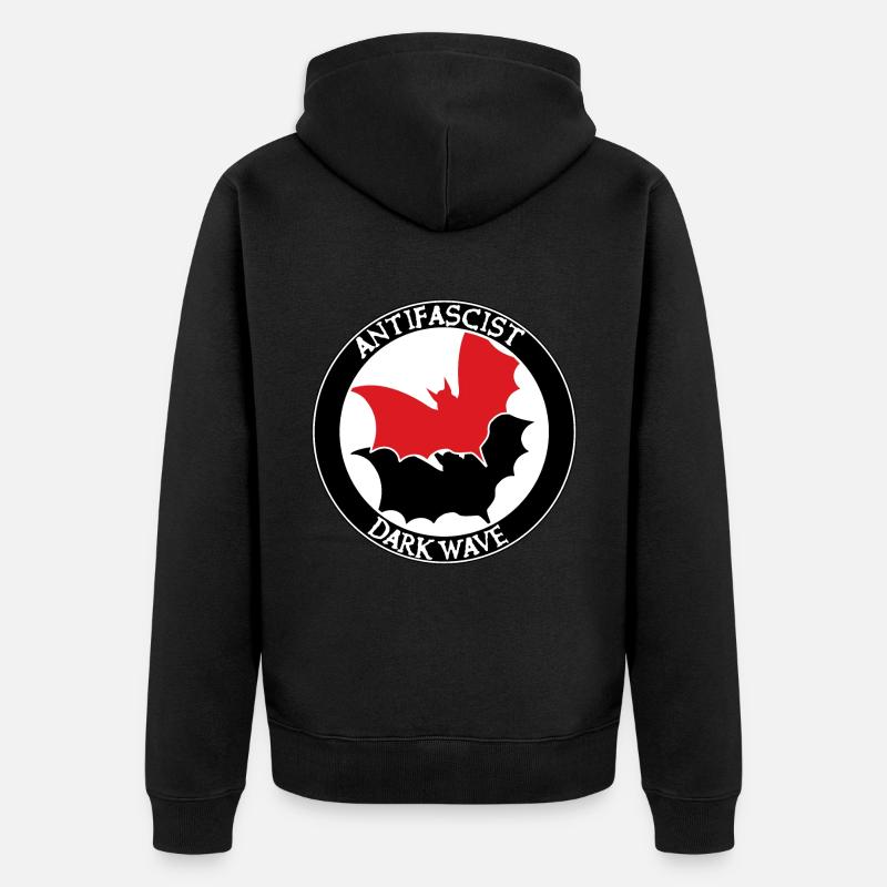 ANTIFASCIST DARK WAVE - Unisex Premium Bio Zip Hoodie - Schwarz