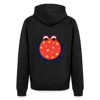 Red Octopus Monster - Unisex Premium Organic Zip Hoodie - black - Back - Nico (187cm)