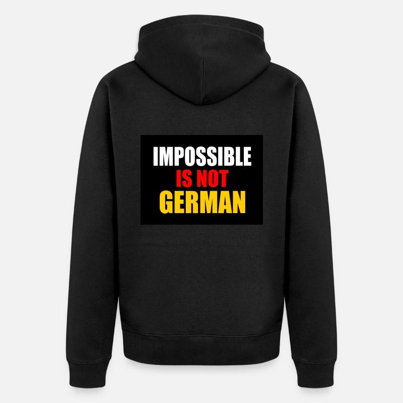 impossible is not german - deutschland - Unisex Premium Bio Zip Hoodie - Schwarz