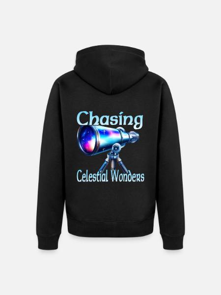 Chasing Celestial Wonders - Unisex Premium Organic Zip Hoodie - black
