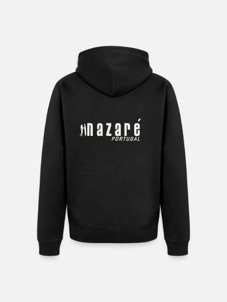 Nazare Surfing Portugal - Unisex Premium Organic Zip Hoodie - black