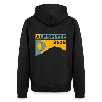 Alpspitze Tour Höhe Wanderung Klettersteig Bayern - Unisex Premium Bio Zip Hoodie - Schwarz - Hinten - Nico (187cm)