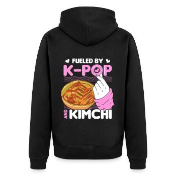 Kimchi Liebhaber Koreanische Küche Essen Geschenke - Unisex Premium Bio Zip Hoodie - Schwarz - Hinten - Nico (187cm)