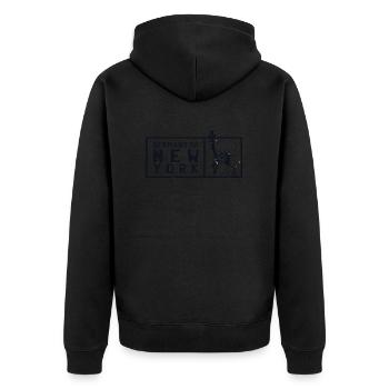 Germans of New York, Germany, America, USA - Unisex Premium Organic Zip Hoodie - black - Back - Nico (187cm)
