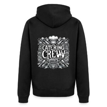 Catering Crew 9 - Unisex Premium Bio Zip Hoodie - Schwarz - Hinten - Nico (187cm)