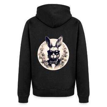 Lapin cool avec des lunettes de soleil - Veste à capuche bio Premium Unisexe - noir - Dos - Nico (187cm)