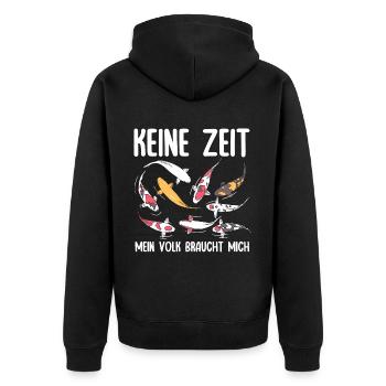 Pas le temps, mon peuple a besoin de moi, carpe koï - Veste à capuche bio Premium Unisexe - noir - Dos - Nico (187cm)