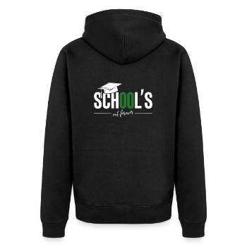 Schulabschluss Abschlussfeier School`s Out Forever - Unisex Premium Organic Zip Hoodie - black - Back - Nico (187cm)