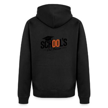 Schulabschluss Abschlussfeier School`s Out Forever - Unisex Premium Organic Zip Hoodie - black - Back - Nico (187cm)