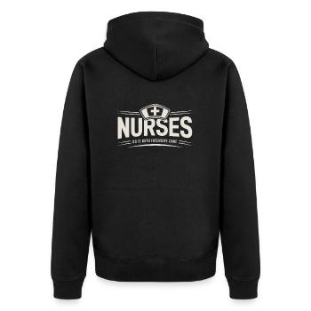 Infirmières, infirmière, assistante médicale, citation - Veste à capuche bio Premium Unisexe - noir - Dos - Nico (187cm)
