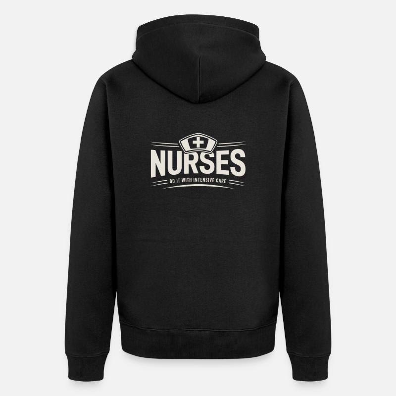 Infirmières, infirmière, assistante médicale, citation - Veste à capuche bio Premium Unisexe - noir